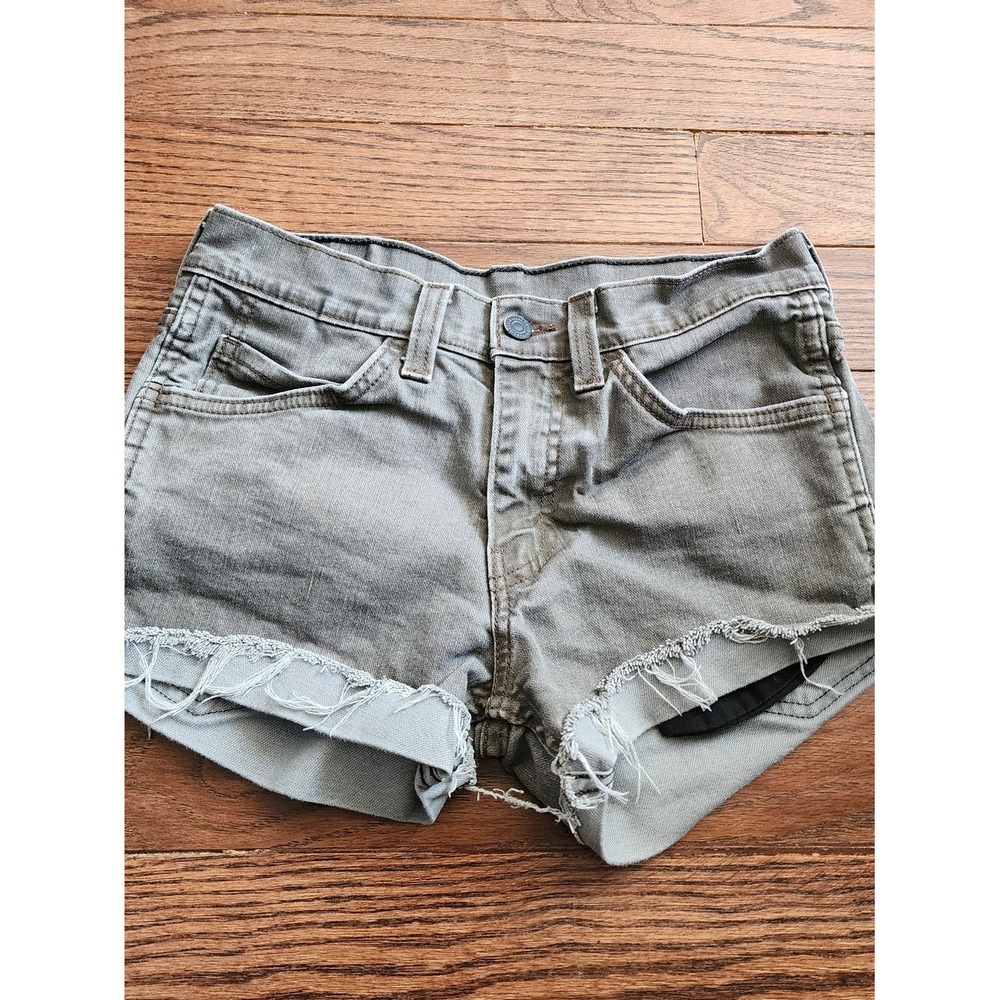 Levi's 511 Cut Off Shorts Women 29 Grey Distressed Festival Edgy Streetwear Edgy